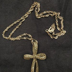Marcasite Sterling Silver 925 Cross Necklace